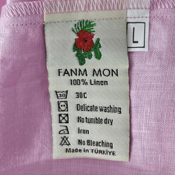 2/$50 Fanm Mon x Andie The Serik Mini Dress Linen Aster Size L - Picture 5 of 7